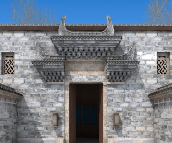 中式古建筑门面门头-ID:652346367