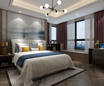 New Chinese Style Bedroom-ID:753649842