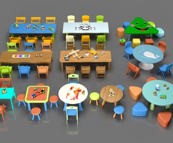 现代幼儿园儿童休闲桌椅玩具组合-ID:679334494