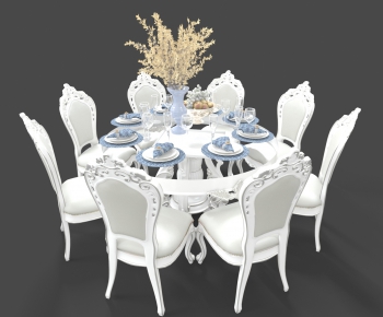 European Style Dining Table And Chairs-ID:394035893