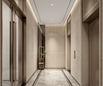 New Chinese Style Office Elevator Hall-ID:571467757