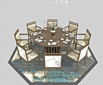 New Chinese Style Dining Table And Chairs-ID:605039487