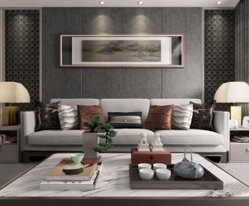New Chinese Style Sofa Combination-ID:124237846
