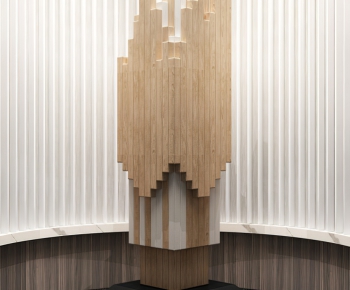 现代大堂抽象木雕塑摆设-ID:258789725