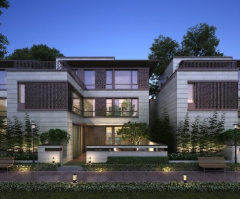 New Chinese Style Villa Appearance-ID:319487385