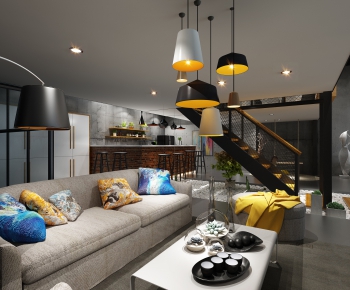 Industrial Style A Living Room-ID:812062129