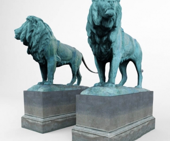 现代石狮子雕塑-ID:140968912