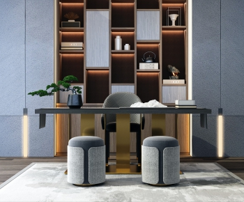 New Chinese Style Computer Desk And Chair-ID:533046262