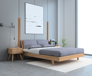 Modern Nordic Style Double Bed-ID:682444158