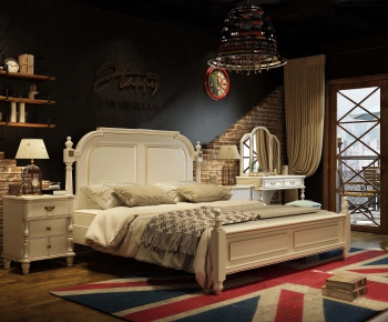 American Style Double Bed-ID:801985782