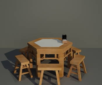 中式六人位餐桌椅组合-ID:794033424