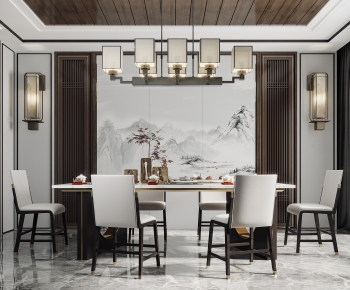 New Chinese Style Dining Room-ID:914368956