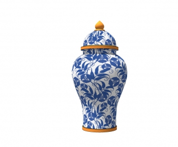 中式青花瓷陶罐-ID:462152343