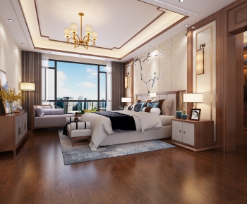 New Chinese Style Bedroom-ID:228009573