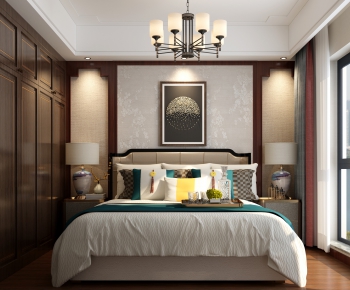 New Chinese Style Bedroom-ID:939704547