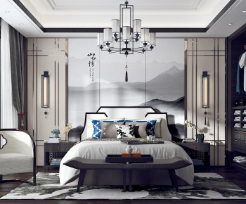 New Chinese Style Bedroom-ID:301059553