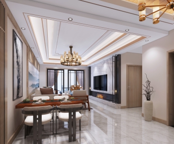 New Chinese Style A Living Room-ID:220789129