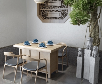 New Chinese Style Dining Table And Chairs-ID:447328494