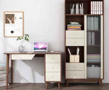 Nordic Style Computer Desk And Chair-ID:491248868