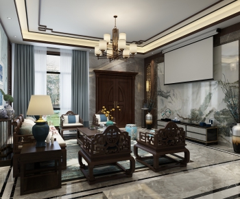 Chinese Style A Living Room-ID:769187312