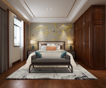 New Chinese Style Bedroom-ID:617382411