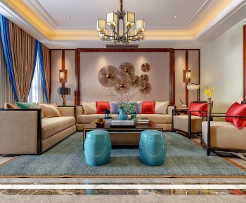 Chinese Style A Living Room-ID:813899491