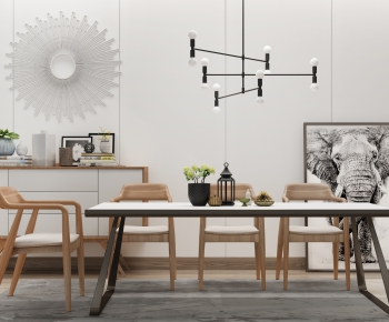 Nordic Style Dining Table And Chairs-ID:905635724