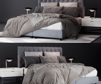 Modern Double Bed-ID:818336741