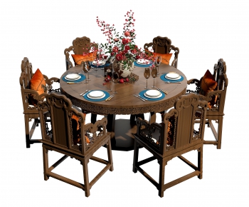 Chinese Style Dining Table And Chairs-ID:770983671