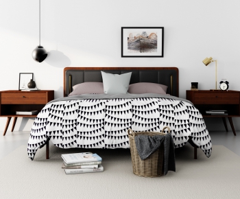 Nordic Style Double Bed-ID:398781637