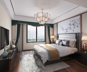 New Chinese Style Bedroom-ID:671327879