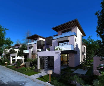 New Chinese Style Villa Appearance-ID:470671453