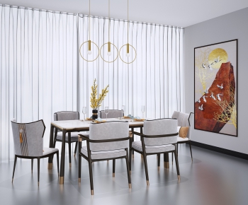 New Chinese Style Dining Table And Chairs-ID:807356398