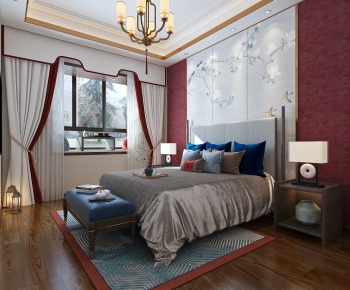 New Chinese Style Bedroom-ID:291107431