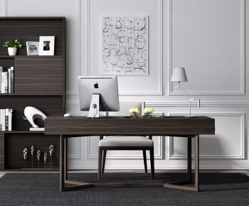 Modern Computer Desk And Chair-ID:476450763