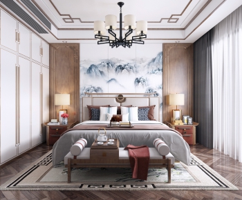 New Chinese Style Bedroom-ID:706698729