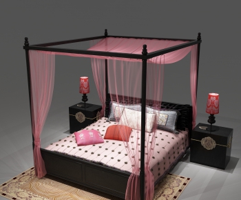 New Chinese Style Double Bed-ID:501474521