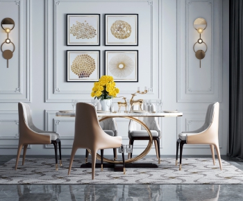 Simple European Style Dining Table And Chairs-ID:693754352
