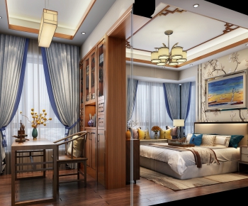 New Chinese Style Bedroom-ID:706782771