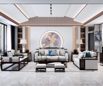 New Chinese Style A Living Room-ID:314274472