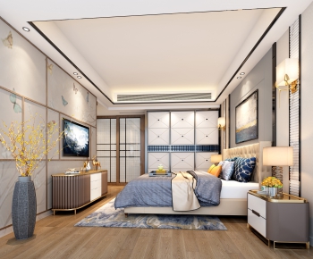 New Chinese Style Bedroom-ID:593340995