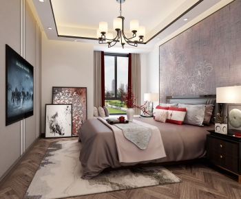 New Chinese Style Bedroom-ID:859925362