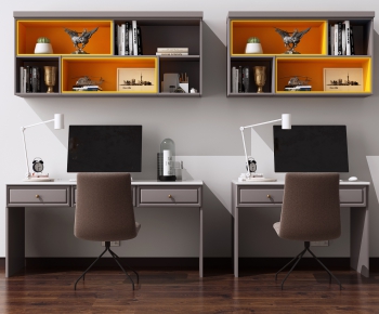 Modern Computer Desk And Chair-ID:609389145