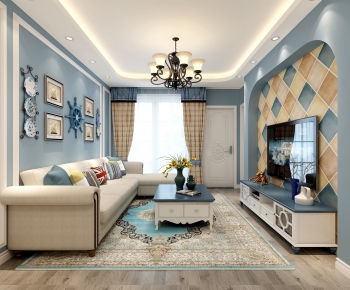 Mediterranean Style A Living Room-ID:675961253