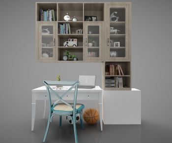 Modern Computer Desk And Chair-ID:970384412