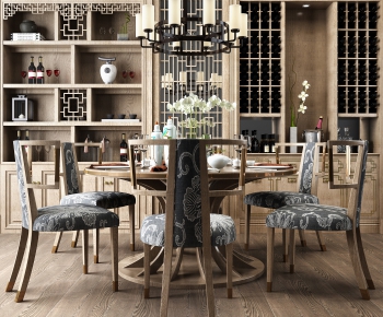 New Chinese Style Dining Table And Chairs-ID:910408616