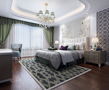 American Style Simple European Style Bedroom-ID:467563312