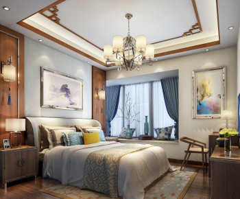 New Chinese Style Bedroom-ID:686599895