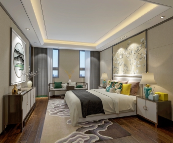 New Chinese Style Bedroom-ID:895435682