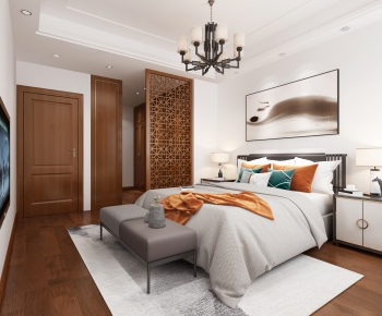 New Chinese Style Bedroom-ID:681487952